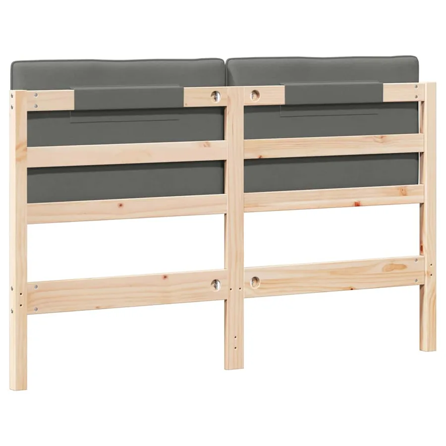 Tête de lit capitonnée Marron et gris clair 135 cm Pin massif - 6