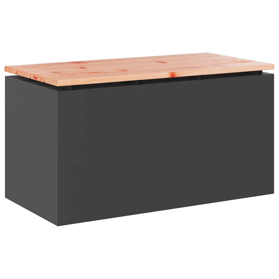 Banc de jardin Noir 80 x 40 x 43 cm Acier - 2