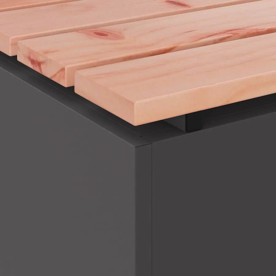 Banc de jardin Noir 80 x 40 x 43 cm Acier - 7
