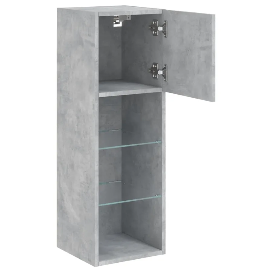 Meuble TV avec lumières LED gris béton 30,5x30x90 cm - 8