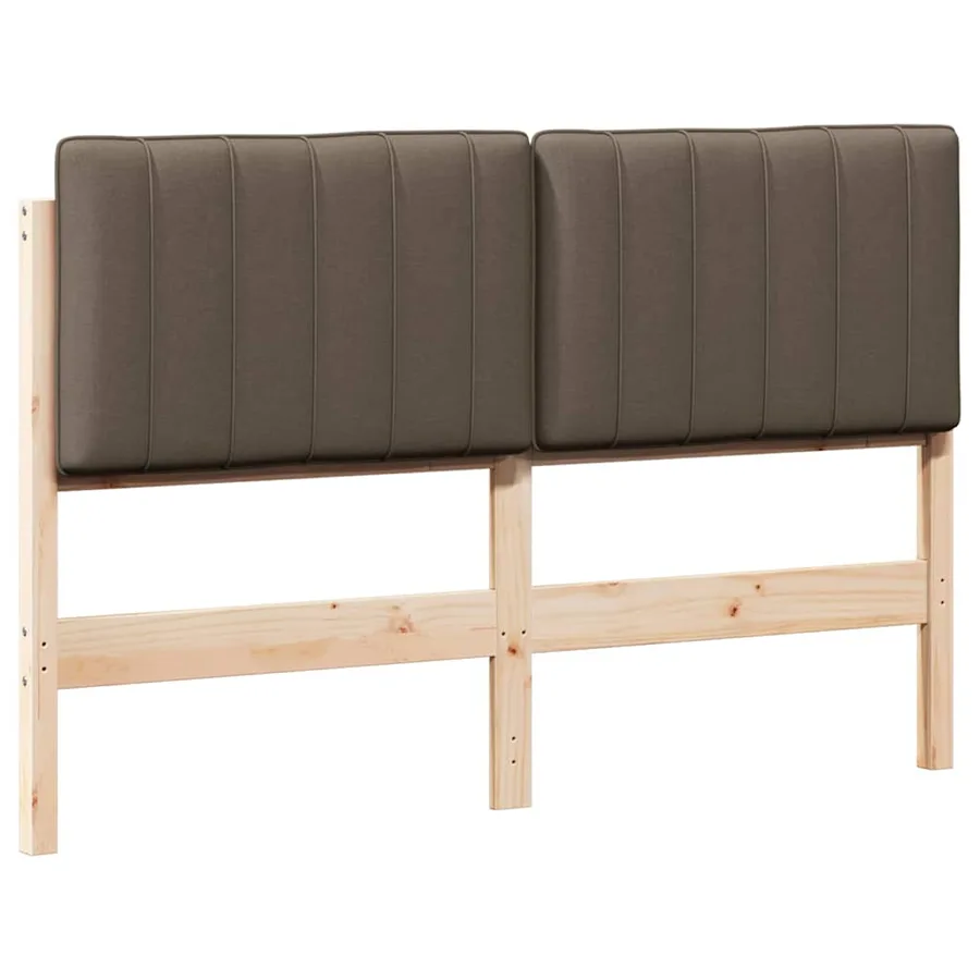 Tête de lit capitonnée Marron et Taupe 140 cm Pin massif - 2