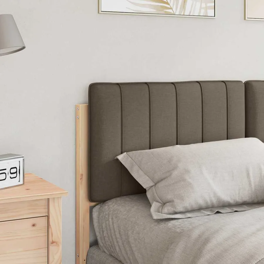 Tête de lit capitonnée Marron et Taupe 140 cm Pin massif - 3
