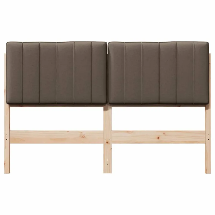 Tête de lit capitonnée Marron et Taupe 140 cm Pin massif - 4