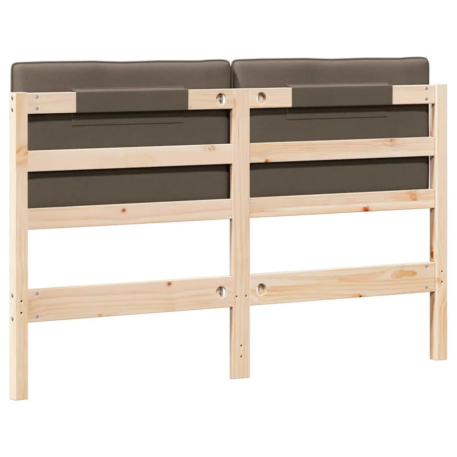 Tête de lit capitonnée Marron et Taupe 140 cm Pin massif - 6