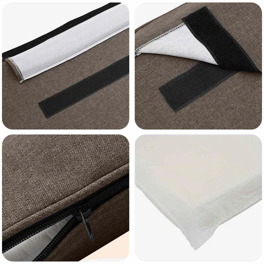 Tête de lit capitonnée Marron et Taupe 140 cm Pin massif - 7