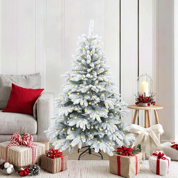 Sapin de Noël artificiel avec 150 LED Blanc 150 cm PE et PVC