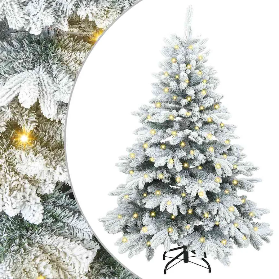 Sapin de Noël artificiel avec 150 LED Blanc 150 cm PE et PVC - 2