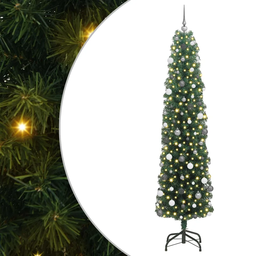 Sapin de Noël artificiel Vert 240 cm PVC et acier et plastique - 2