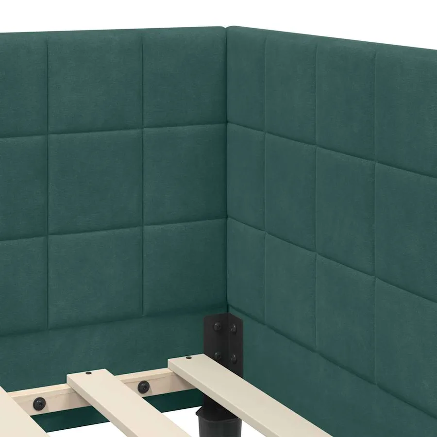 Cadre de lit d'angle avec matelas 2 pcs Vert Velours - 8