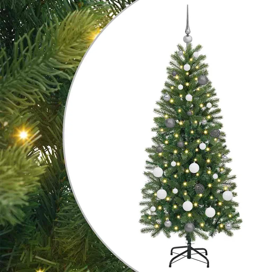 Sapin de Noël artificiel avec 150 LED Vert 150 cm PE et PVC - 2