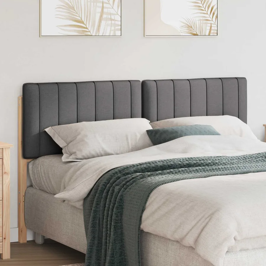 Tête de lit capitonnée Brun et gris foncé 160 cm Pin massif
