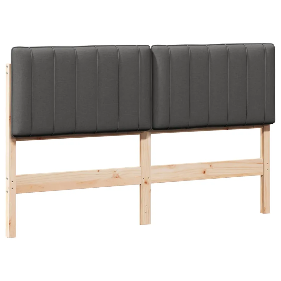 Tête de lit capitonnée Brun et gris foncé 160 cm Pin massif - 2