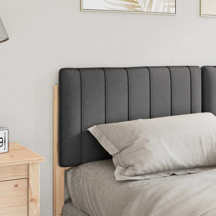 Tête de lit capitonnée Brun et gris foncé 160 cm Pin massif - 3