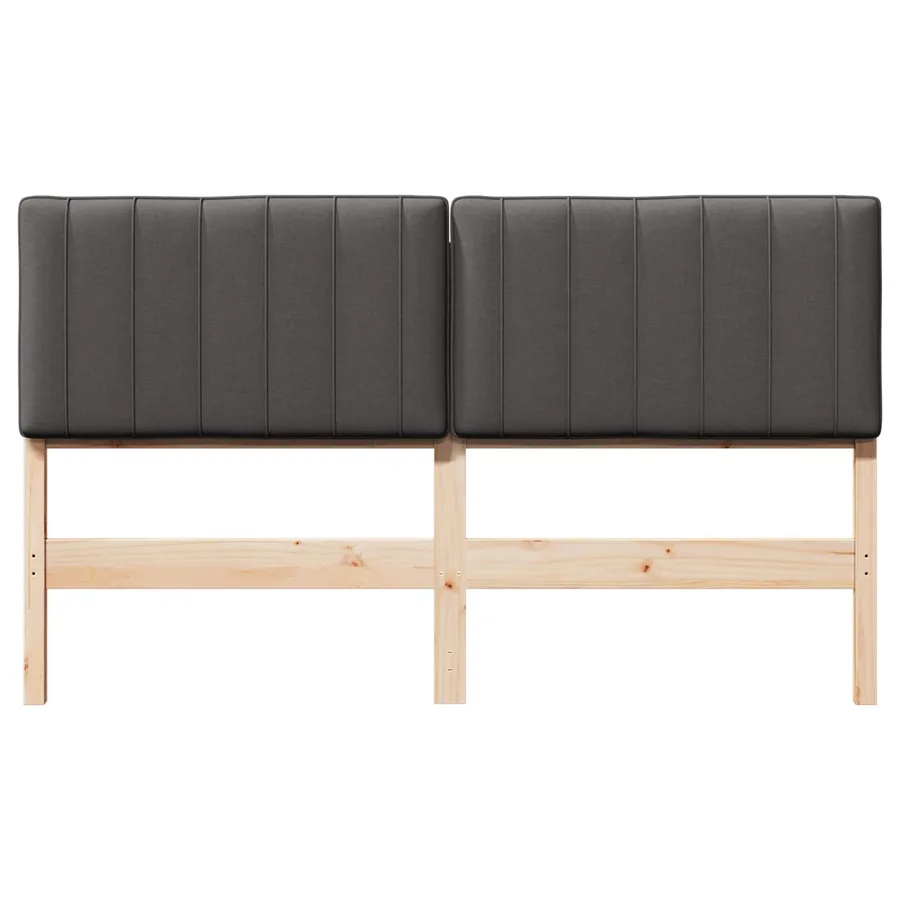 Tête de lit capitonnée Brun et gris foncé 160 cm Pin massif - 4
