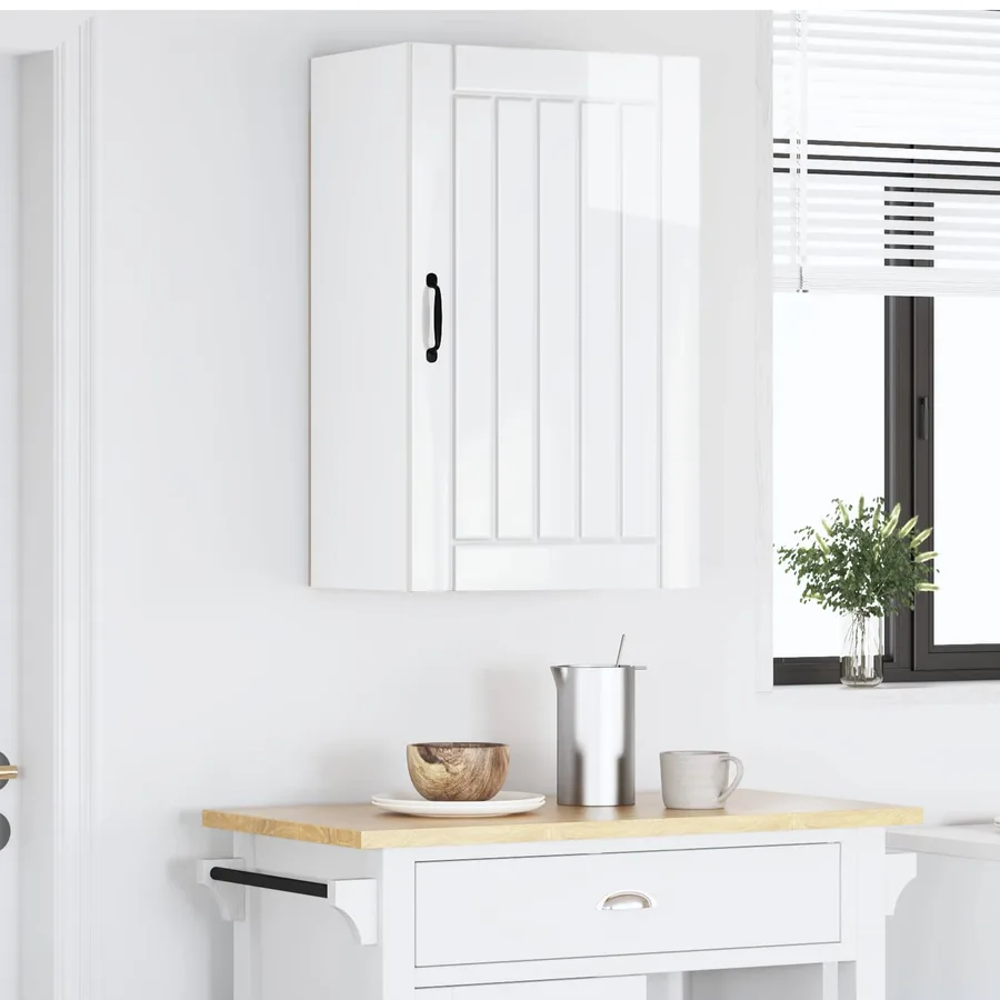Meuble mural LUCCA Blanc brillant 50 x 31 x 80 cm - 4
