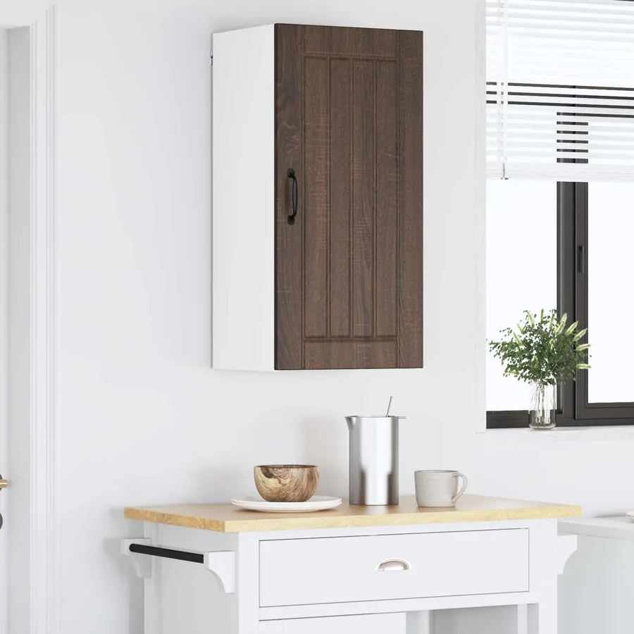 Meuble mural LUCCA Chêne brun 40 x 31 x 80 cm Bois d'ingénierie - 4