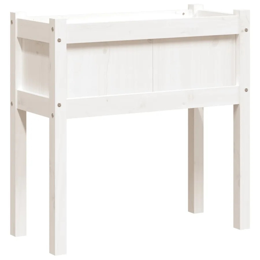 Jardinières avec pieds blanc 70x31x70 cm bois de pin massif - 2