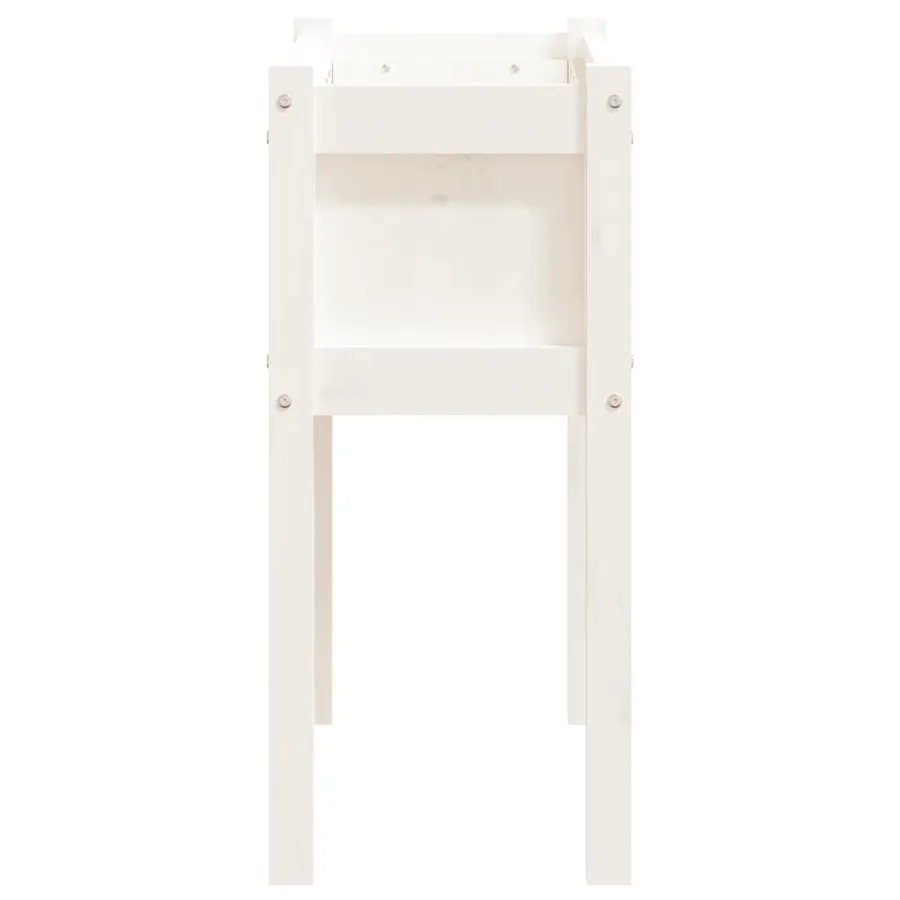 Jardinières avec pieds blanc 70x31x70 cm bois de pin massif - 6