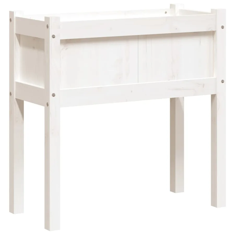 Jardinières avec pieds blanc 70x31x70 cm bois de pin massif - 7