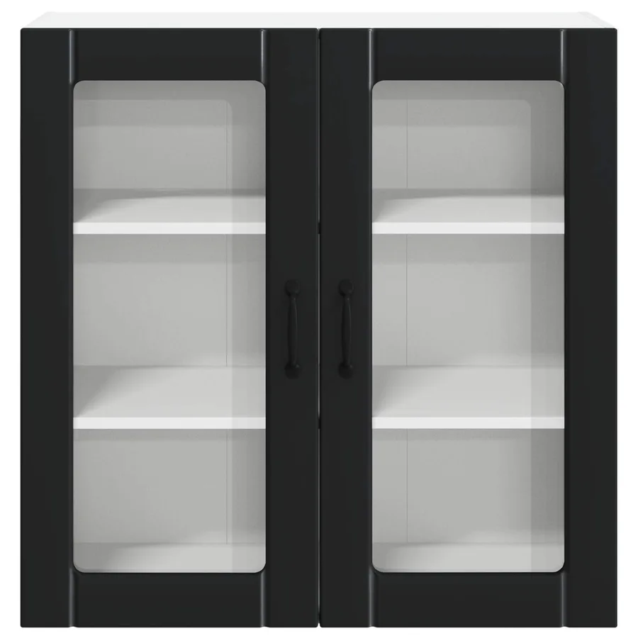 Cabinet en verre mural LUCCA Noir 80 x 31 x 80 cm - 6
