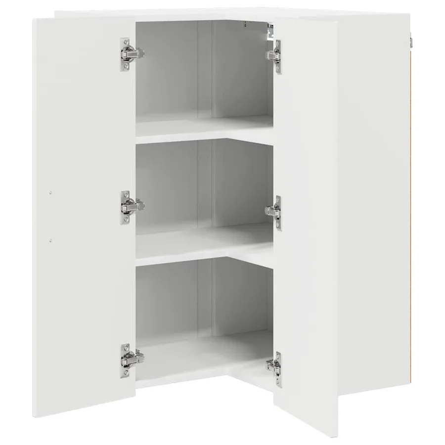 Cabinet d'angle mural LUCCA Blanc brillant 57 x 57 x 80 cm - 5