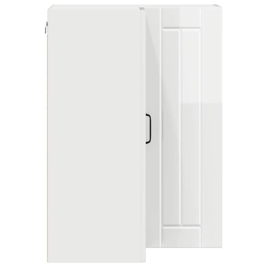 Cabinet d'angle mural LUCCA Blanc brillant 57 x 57 x 80 cm - 7