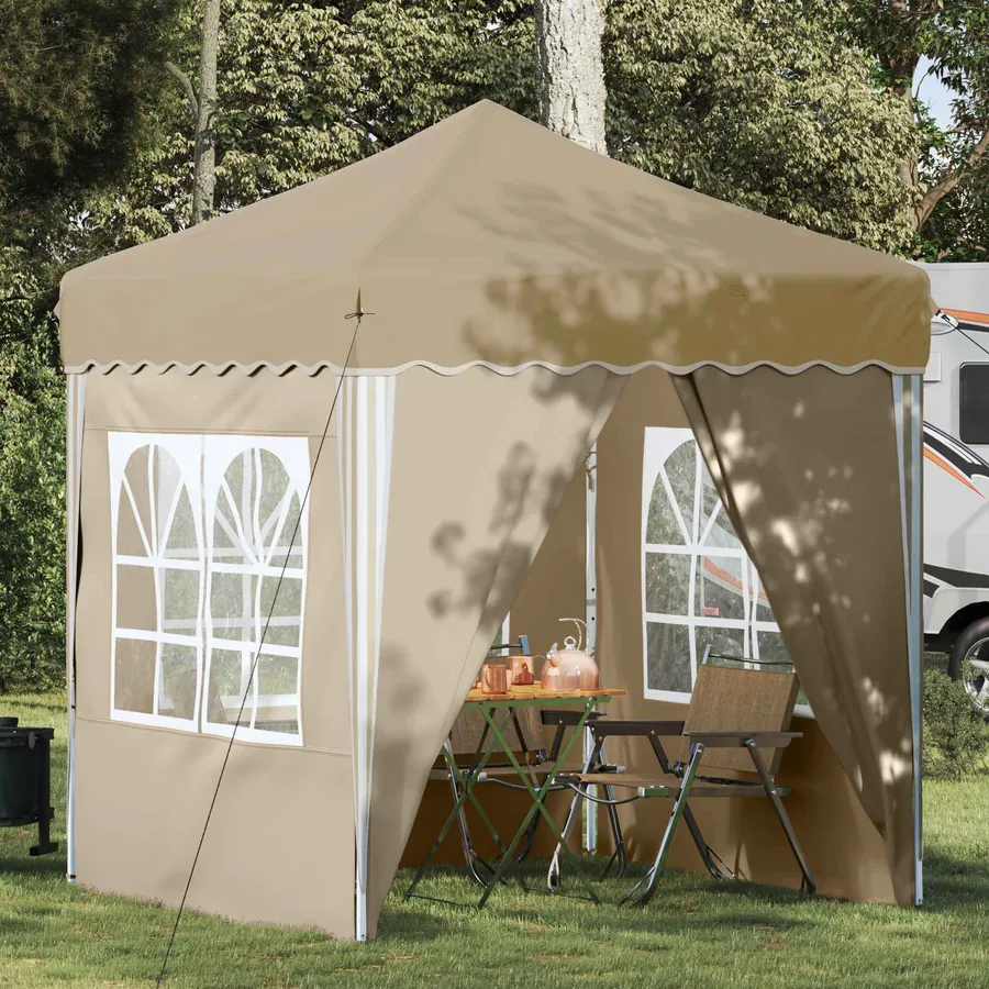 Tente de fête pop-up 195 x 195 x 245 cm Crème Tissu Oxford