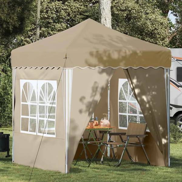 Tente de fête pop-up 195 x 195 x 245 cm Crème Tissu Oxford