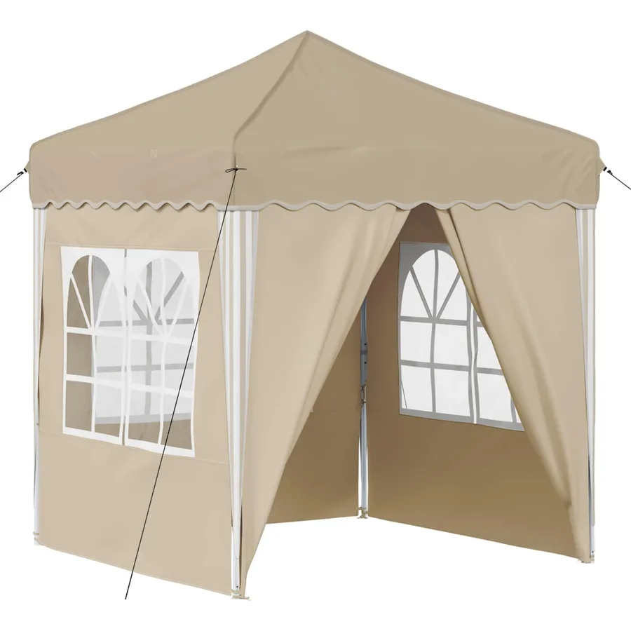 Tente de fête pop-up 195 x 195 x 245 cm Crème Tissu Oxford - 2