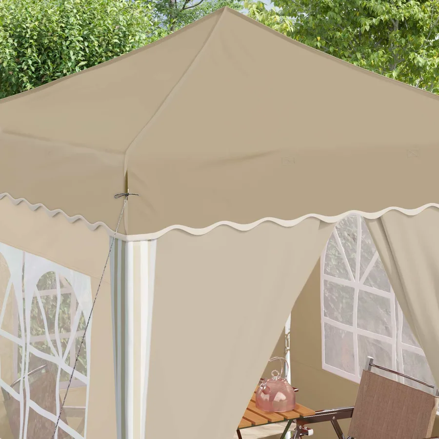 Tente de fête pop-up 195 x 195 x 245 cm Crème Tissu Oxford - 4
