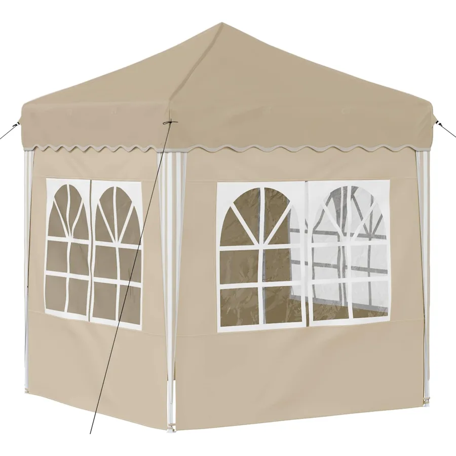 Tente de fête pop-up 195 x 195 x 245 cm Crème Tissu Oxford - 9