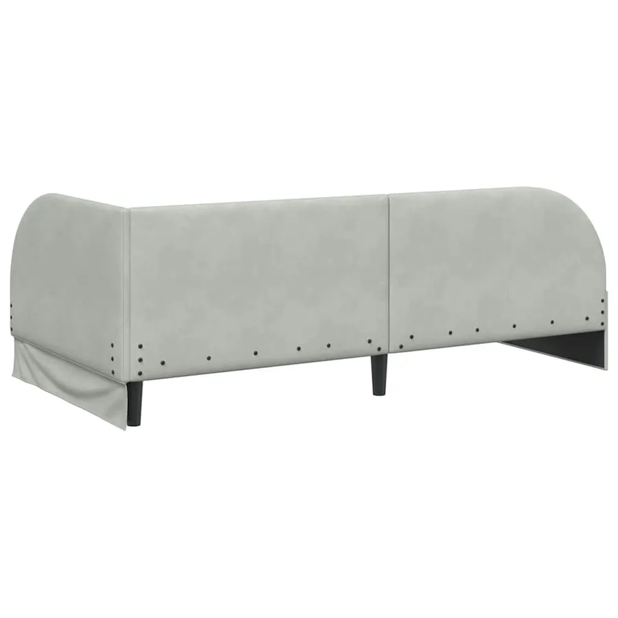 Cadre de lit d'angle Gris clair 90 cm x 200 cm Velours - 7