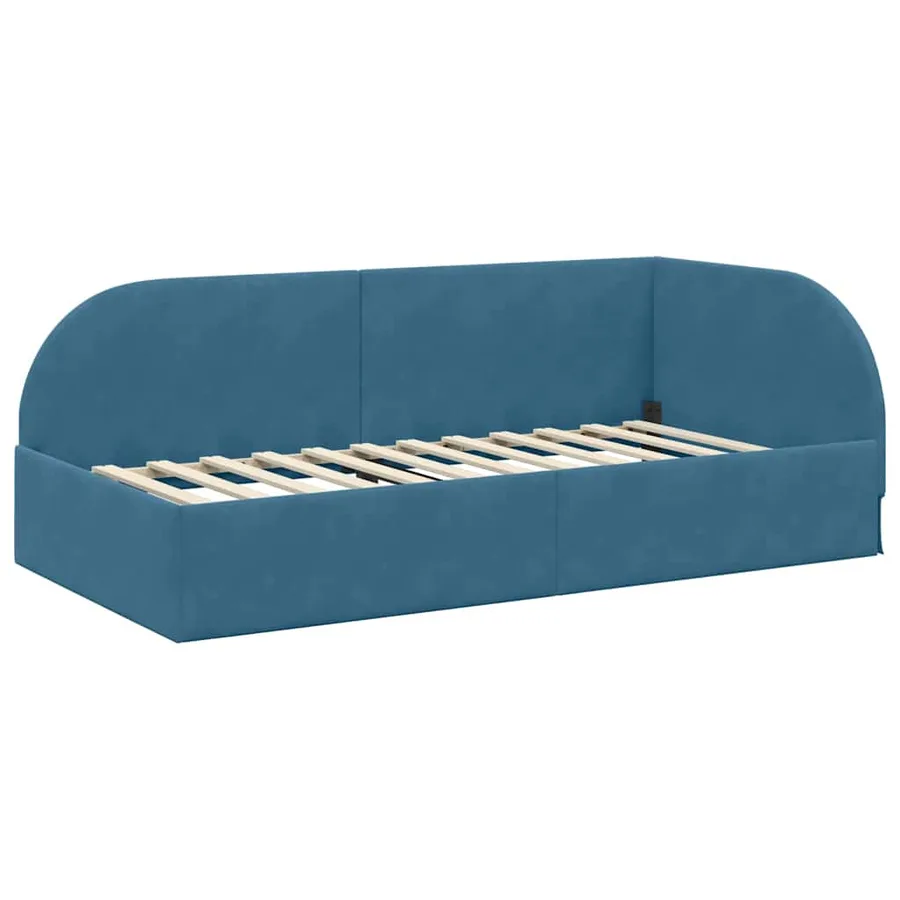 Cadre de lit d'angle Bleu 80 cm x 200 cm Velours - 4