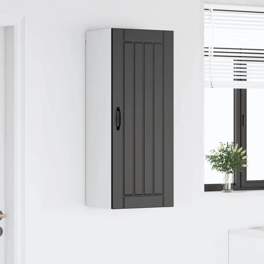 Meuble mural LUCCA Noir 40 x 31 x 100 cm Bois d'ingénierie - 4