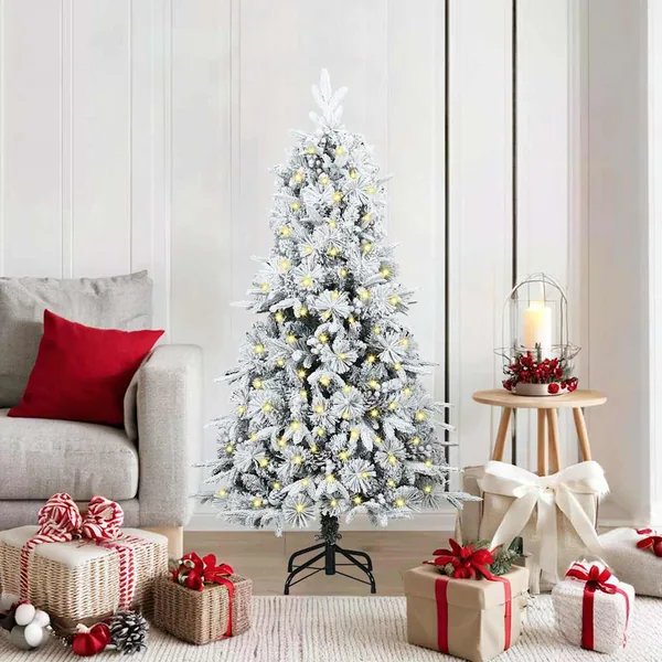 Sapin de Noël Artificiel à Branches Articulées Blanc 150 cm