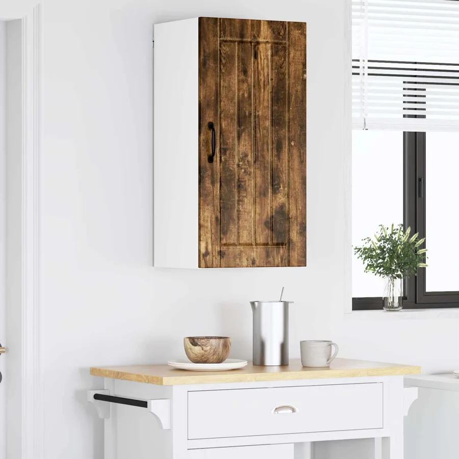 Meuble mural LUCCA Chêne fumé 40 x 31 x 80 cm Bois d'ingénierie - 4