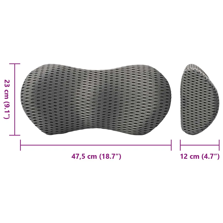 Coussin dorsal Gris Mousse à mémoire de forme 47,5 x 23 x 12 cm - 11