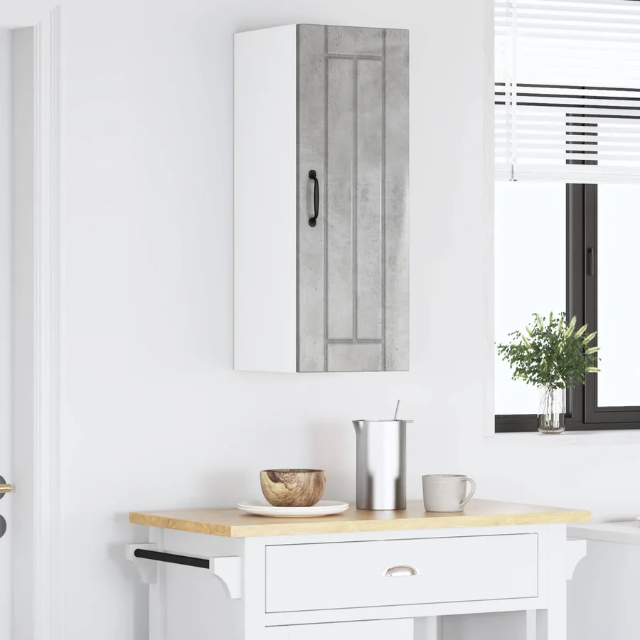 Meuble mural LUCCA Gris béton 30 x 31 x 80 cm Bois d'ingénierie - 4