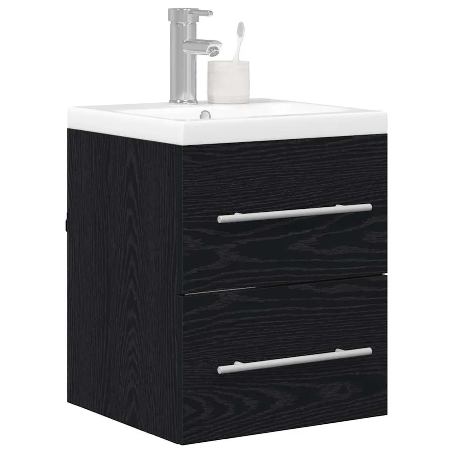 Meuble de Lavabo de Salle de Bain Noir 42 x 39 x 52 cm - 3