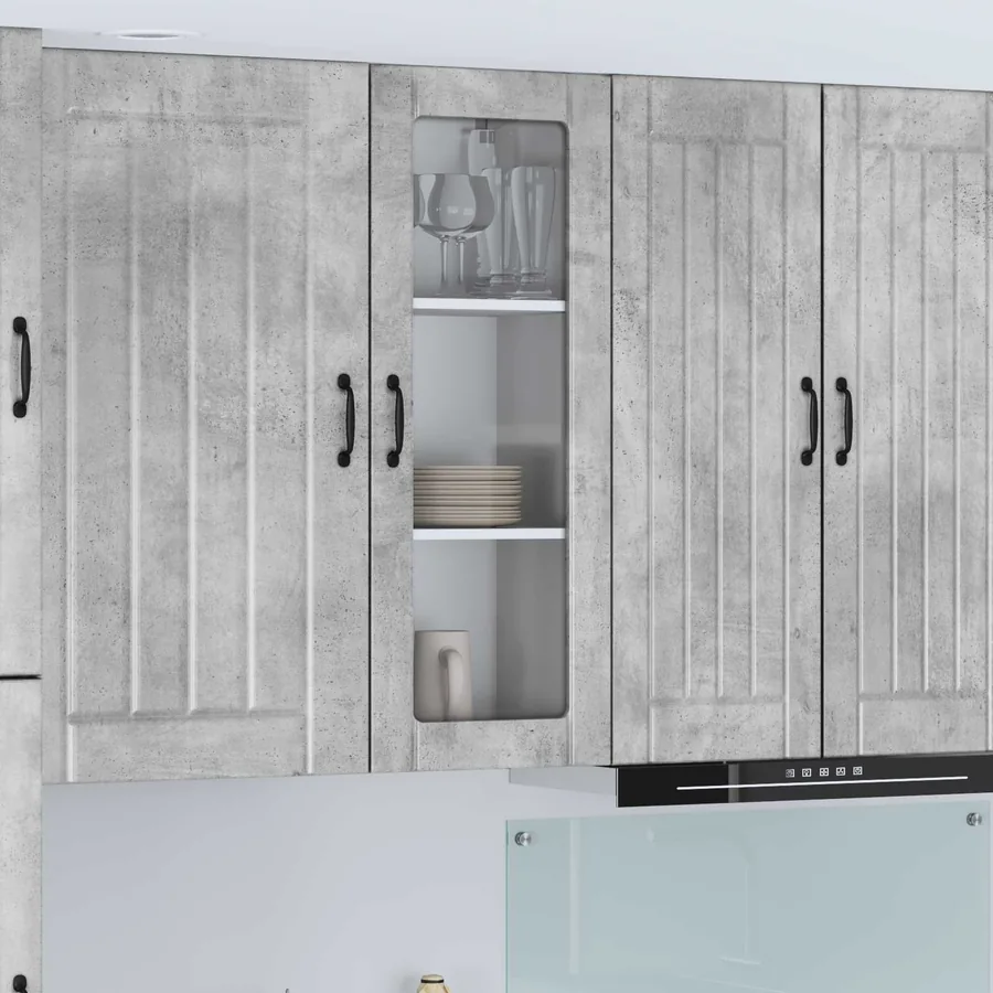 Cabinet en verre mural LUCCA Gris béton 40 x 31 x 100 cm