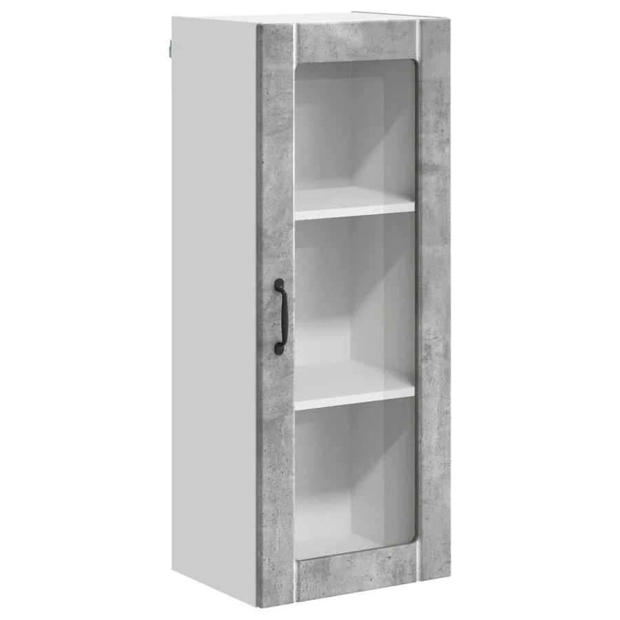 Cabinet en verre mural LUCCA Gris béton 40 x 31 x 100 cm - 2