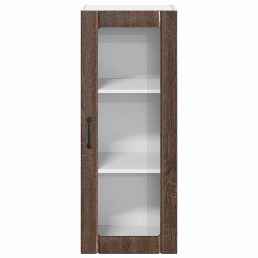 Cabinet en verre mural LUCCA Chêne brun 40 x 31 x 100 cm - 6