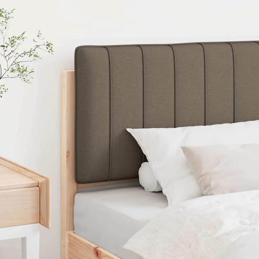Tête de lit capitonnée Marron et Taupe 75 cm Pin massif - 3