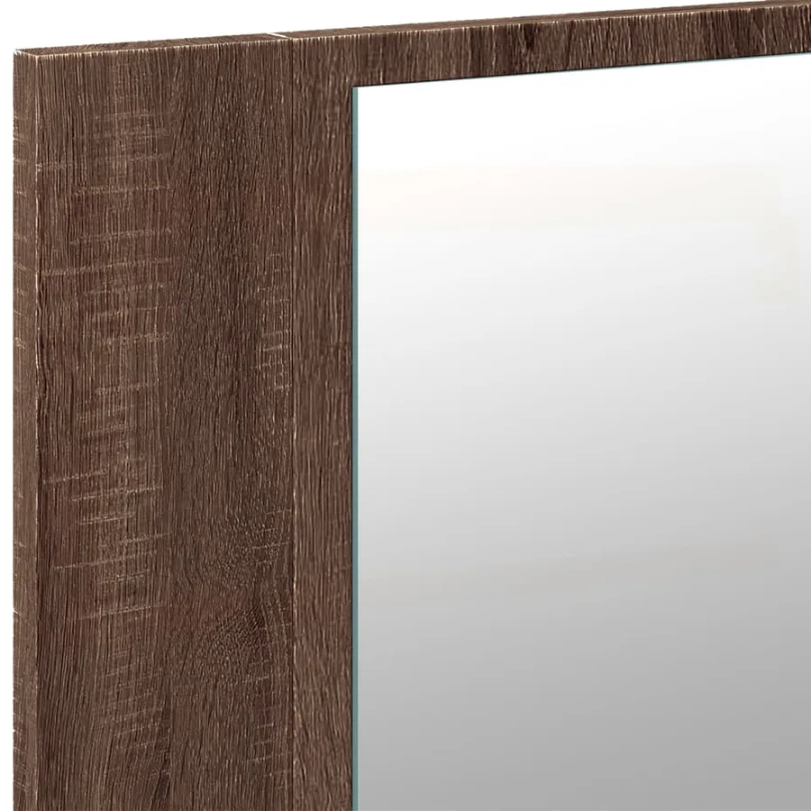 Armoire à miroir à LED de bain chêne marron 90x12x45 cm - 10