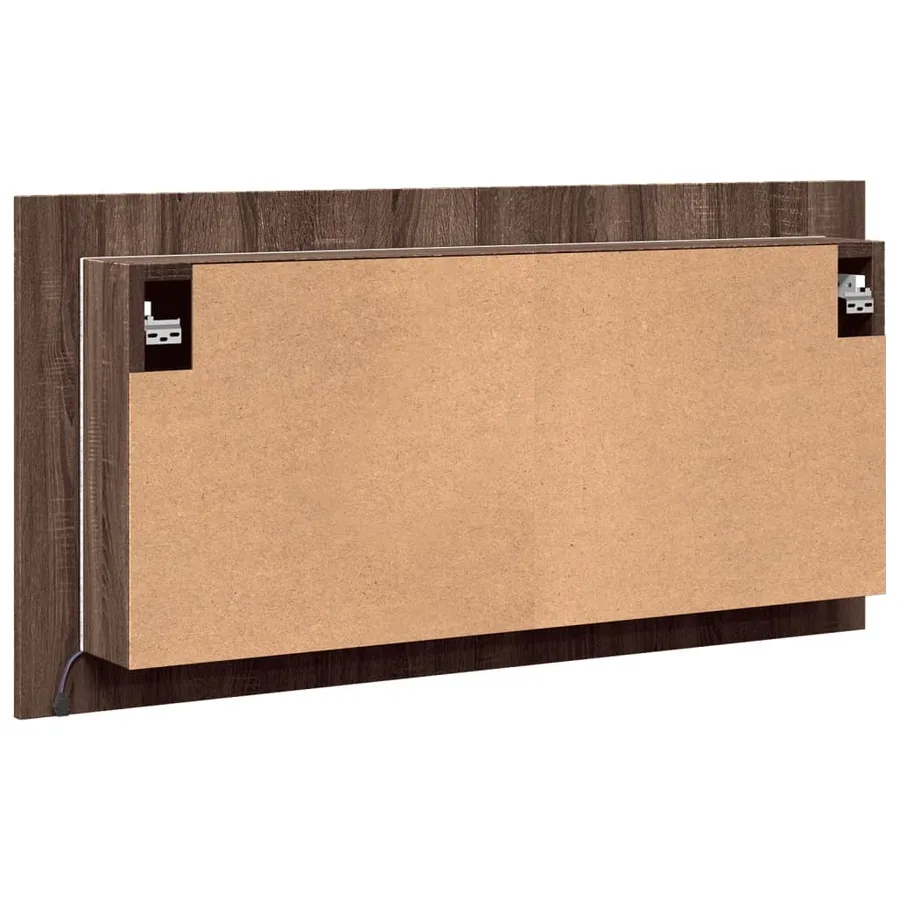 Armoire à miroir à LED de bain chêne marron 90x12x45 cm - 9
