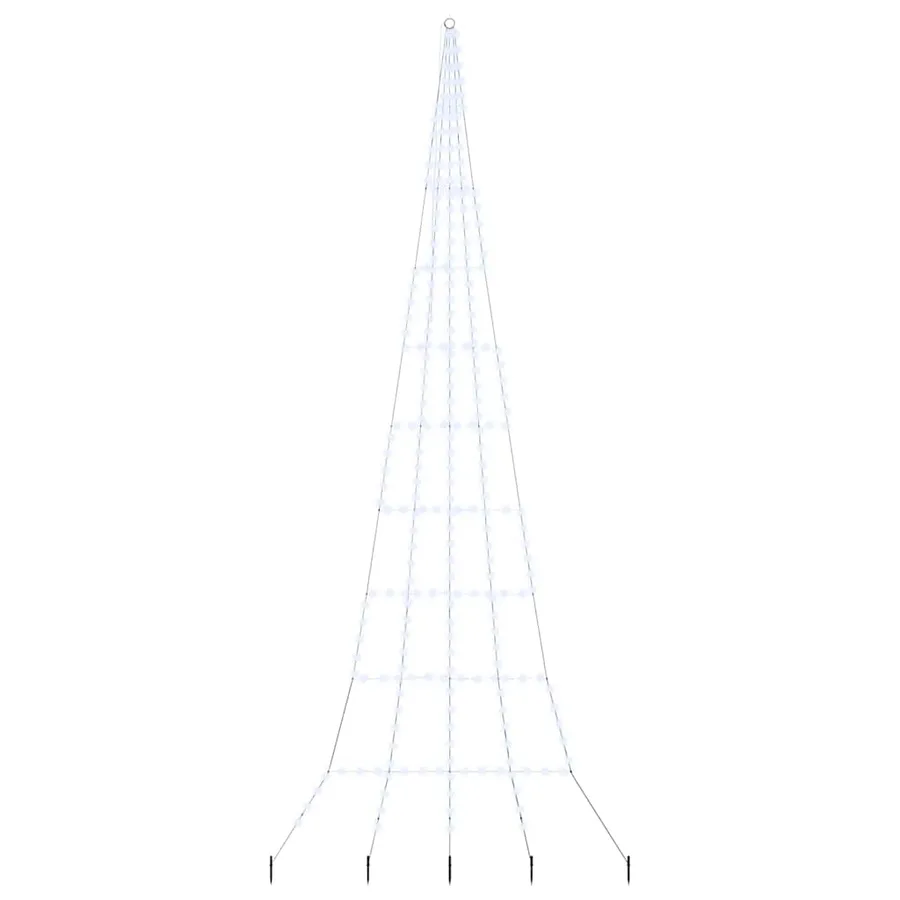 Arbre de Noël LED avec piquets au sol Blanc froid 511 cm Métal - 2