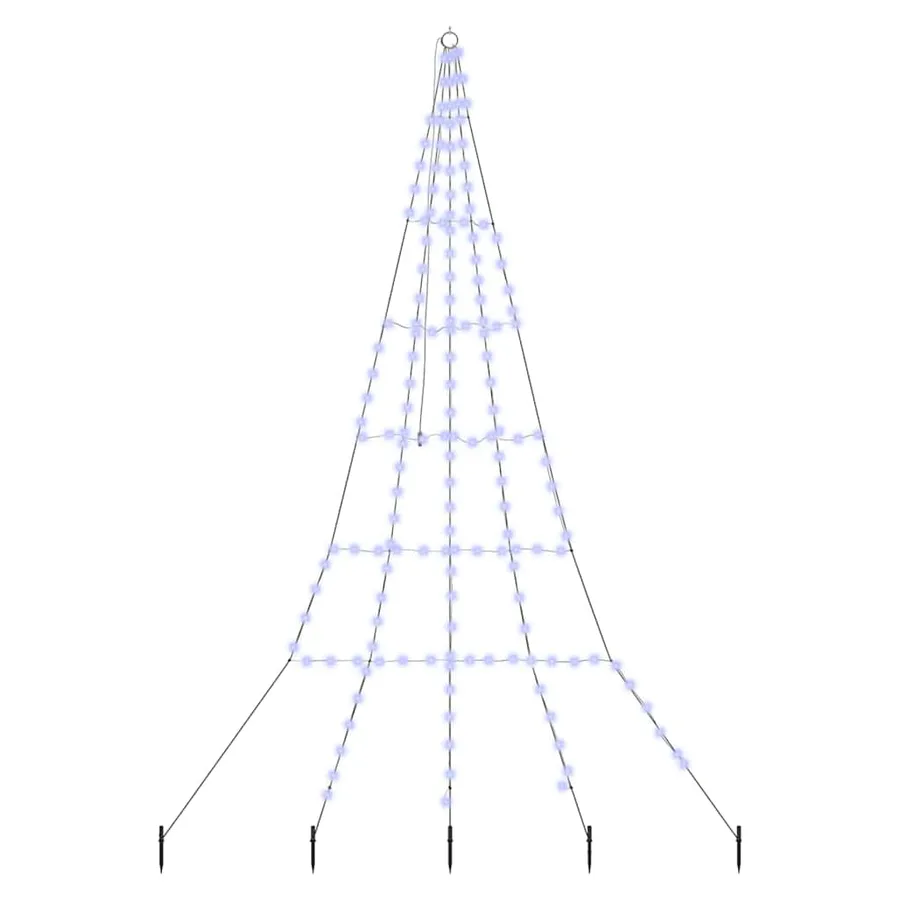 Arbre de Noël LED avec piquets au sol Bleu 306 cm Métal - 2