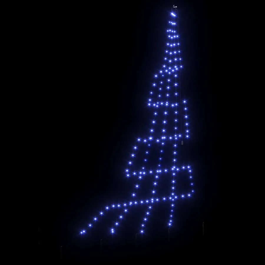 Arbre de Noël LED avec piquets au sol Bleu 306 cm Métal - 6