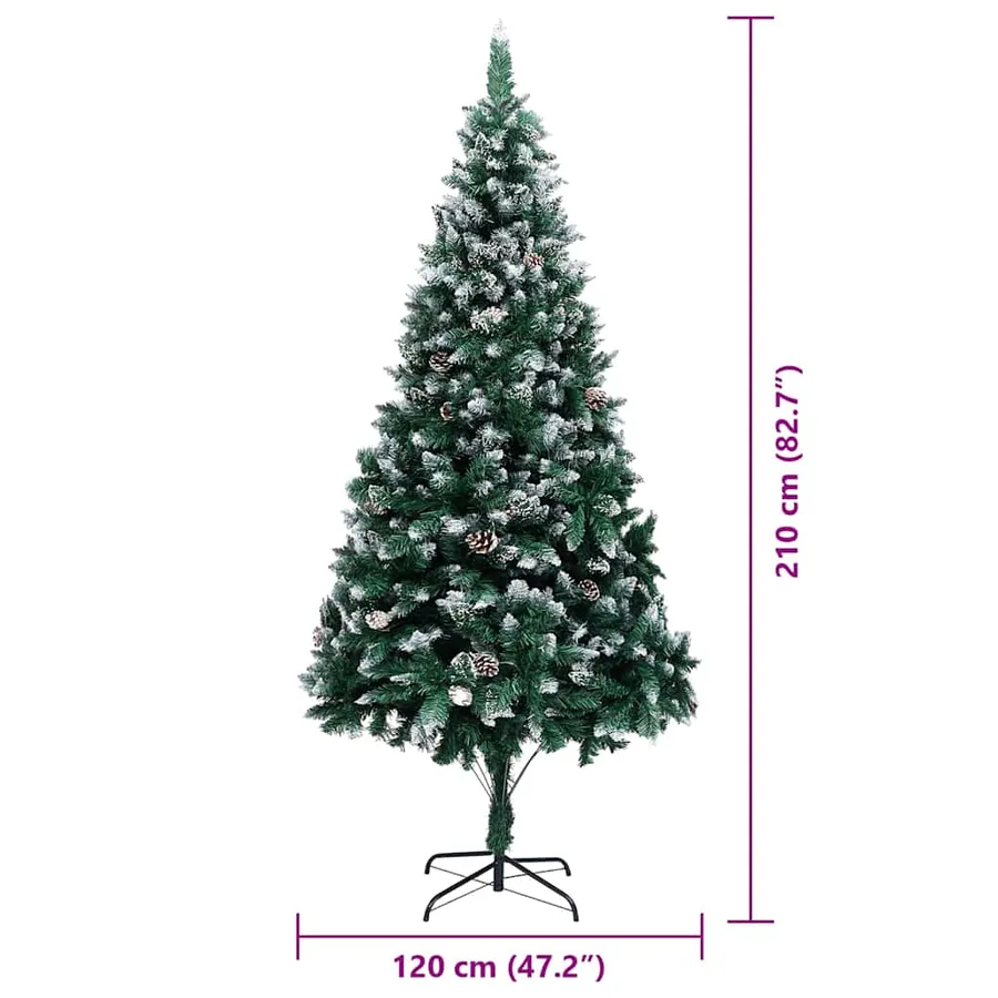 Sapin de Noël artificiel Vert 210 cm PVC, Acier et Plastique - 16