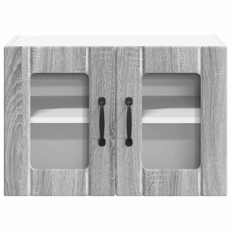 Cabinet en verre mural LUCCA 2 pcs Sonoma gris 60 x 31 x 40 cm - 7